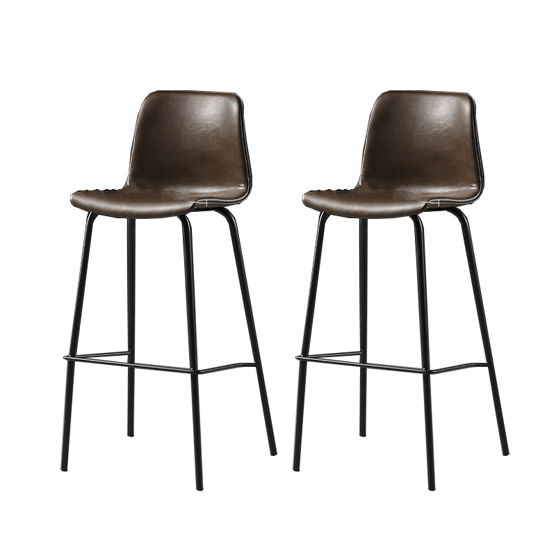 Industrial Indoor Bucket Counter Bar Stool Footrest Faux Leather Bar Stool