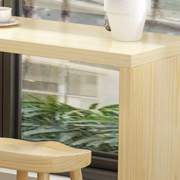 Modern 1/5/9 Pieces Bar Table Set Rectangle Pine Wood Counter Table for Milk Tea Shop