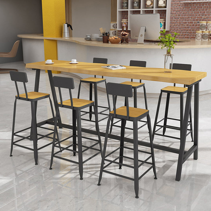 Modern Rectangle Pub Dining Set 1/2/4/7 Pieces Trestle Indoor Counter Height Set