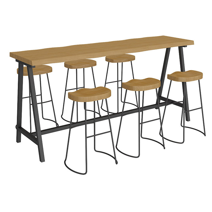 Modern Rectangle Pub Dining Set 1/2/4/7 Pieces Trestle Indoor Counter Height Set