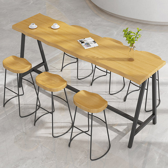 Modern Rectangle Pub Dining Set 1/2/4/7 Pieces Trestle Indoor Counter Height Set