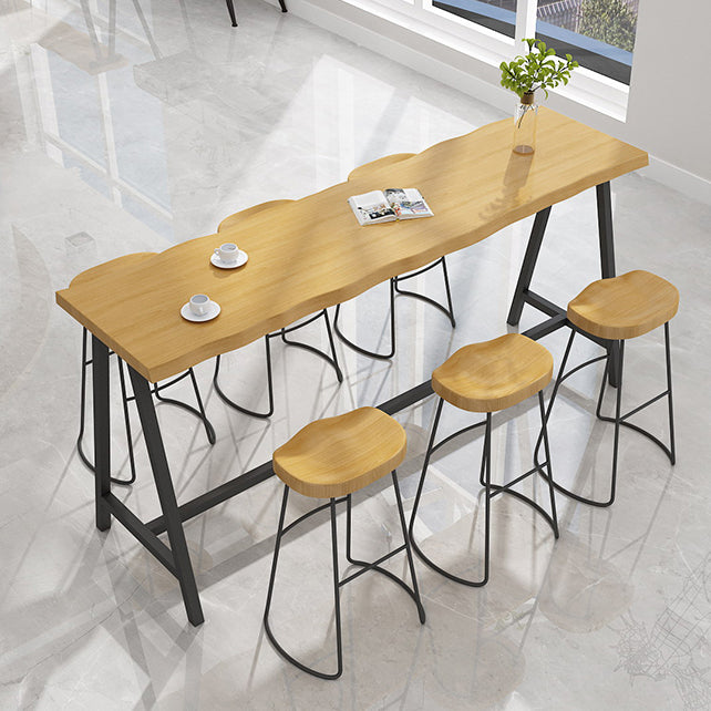 Modern Rectangle Pub Dining Set 1/2/4/7 Pieces Trestle Indoor Counter Height Set