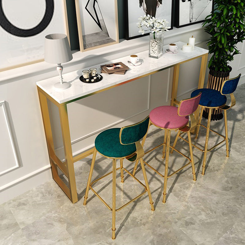 Glam 1/4/9 Pieces Bar Table Set Rectangle Counter Table with Stools for Milk Tea Shop