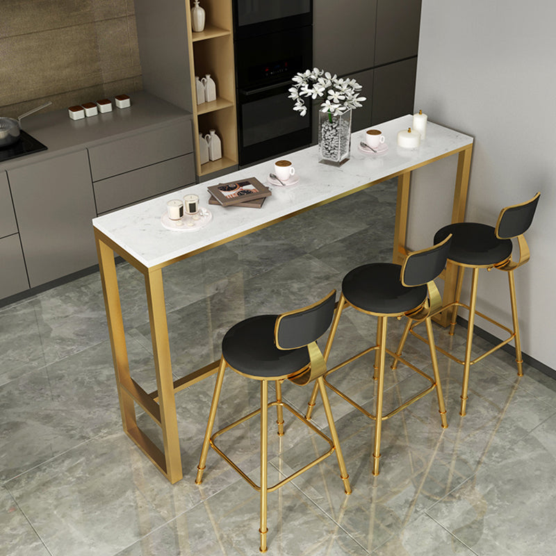 Glam 1/4/9 Pieces Bar Table Set Rectangle Counter Table with Stools for Milk Tea Shop