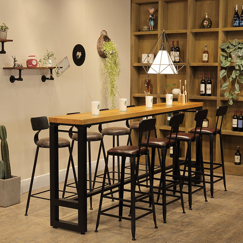 Industrial Footrest Table and Stool Set 1/2/9 Pieces Coffee Shop Bar Table Set