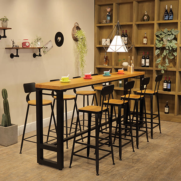 Industrial Footrest Table and Stool Set 1/2/9 Pieces Coffee Shop Bar Table Set