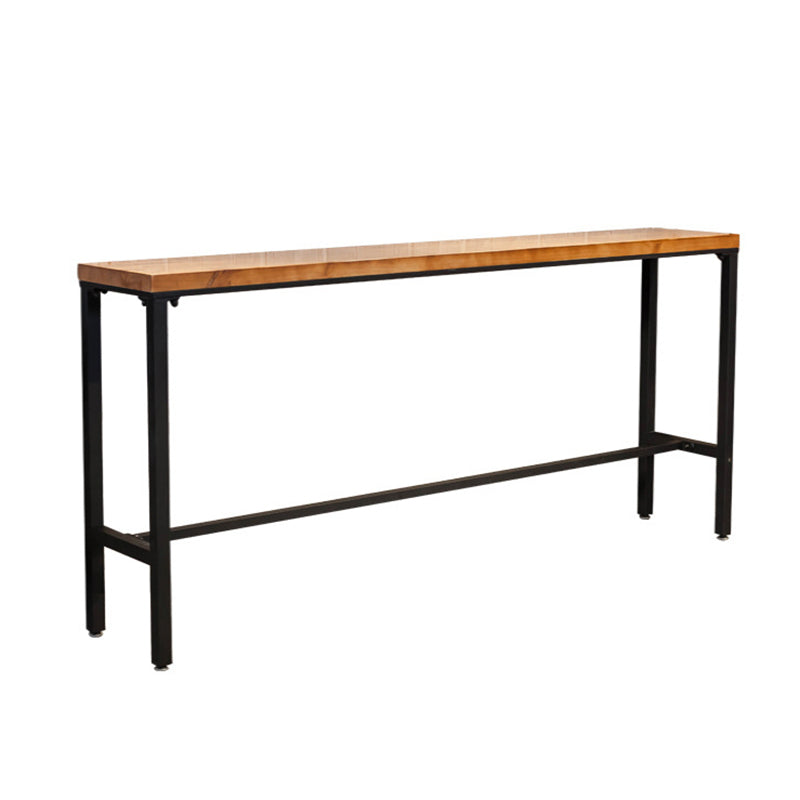 1/5 Pieces Industrial Rectangle Pub Table Set Wooden Counter Table with High Stools