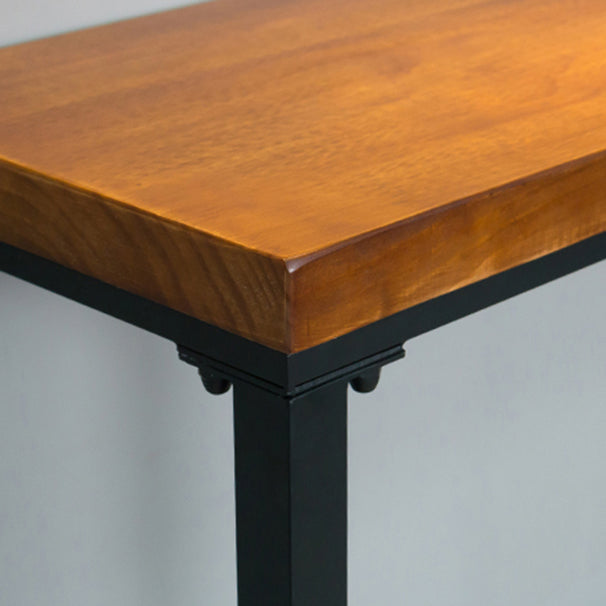 1/5 Pieces Industrial Rectangle Pub Table Set Wooden Counter Table with High Stools