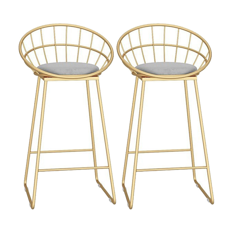 Glam Bar Stool and Table Set 1/2/3 Pcs Metal and Stone Pub Table with Upholstered Stools
