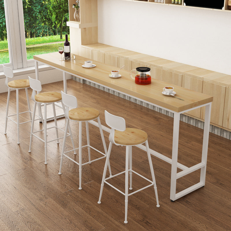 Natural Solid Wood Table and Stool Set 1/2/5/9 Pieces Rectangle Pub Dining Set