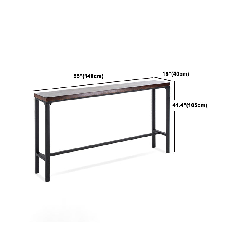 Industrial Rectangle Bar Table Set 1/5 Pieces Solid Wood Counter Table for Indoor