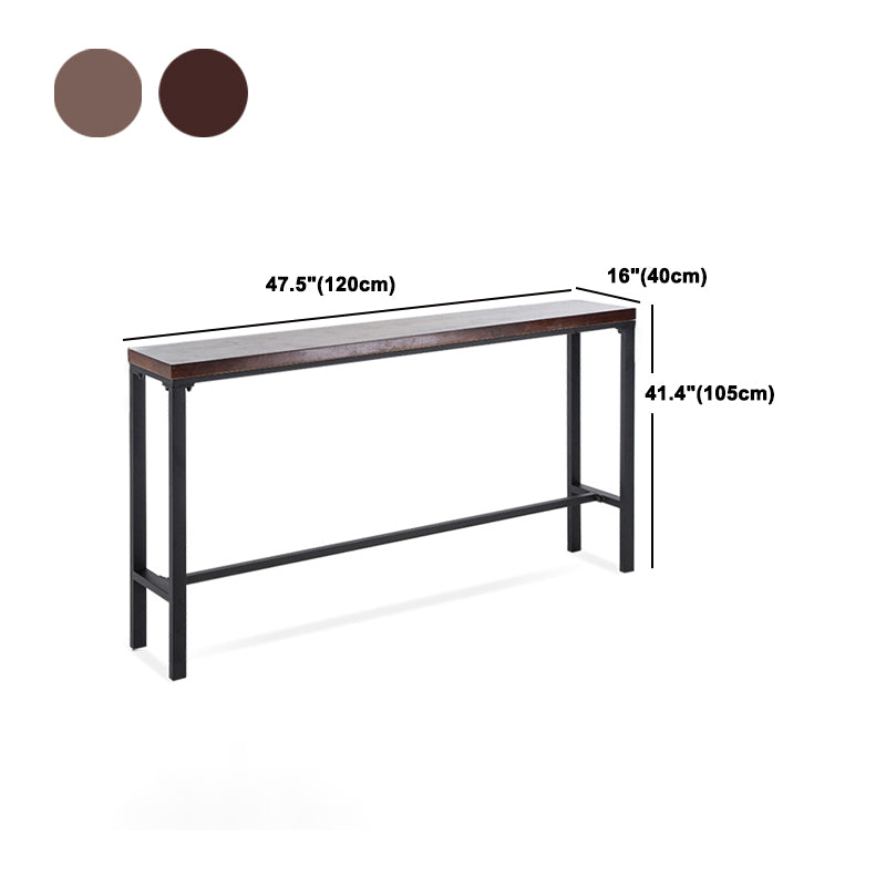 Industrial Rectangle Bar Table Set 1/5 Pieces Solid Wood Counter Table for Indoor