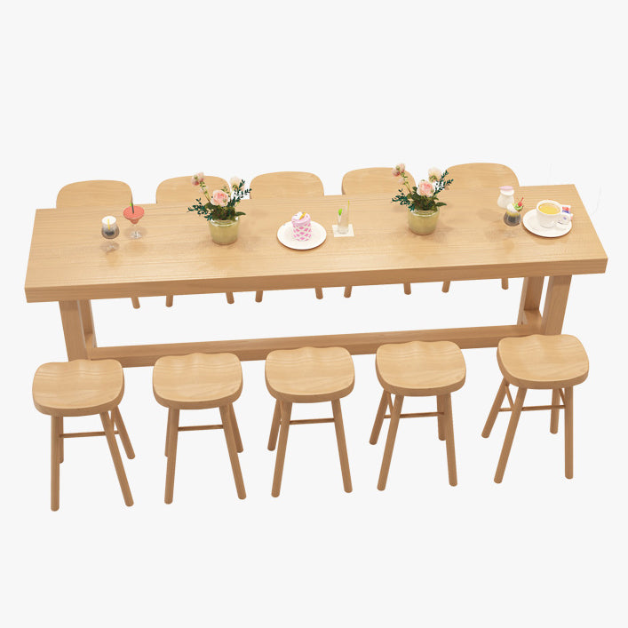 1/2/6/11 Pieces Modern Rectangle Pub Table Set Wooden Counter Table with High Stools
