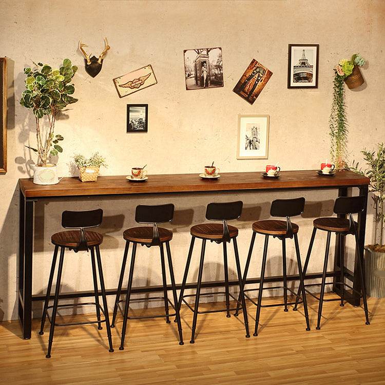 Industrial 1/2/6/11 Pieces Bar Stool and Table Set Rectangle Wood Counter Height Set
