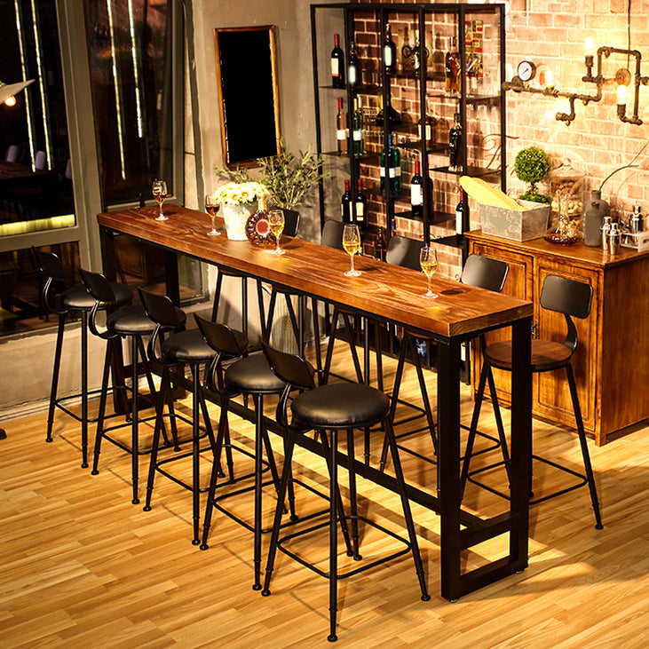 Industrial 1/2/6/11 Pieces Bar Stool and Table Set Rectangle Wood Counter Height Set