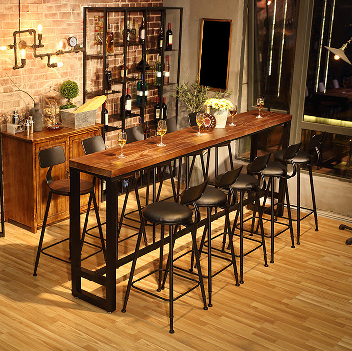 Industrial 1/2/6/11 Pieces Bar Stool and Table Set Rectangle Wood Counter Height Set