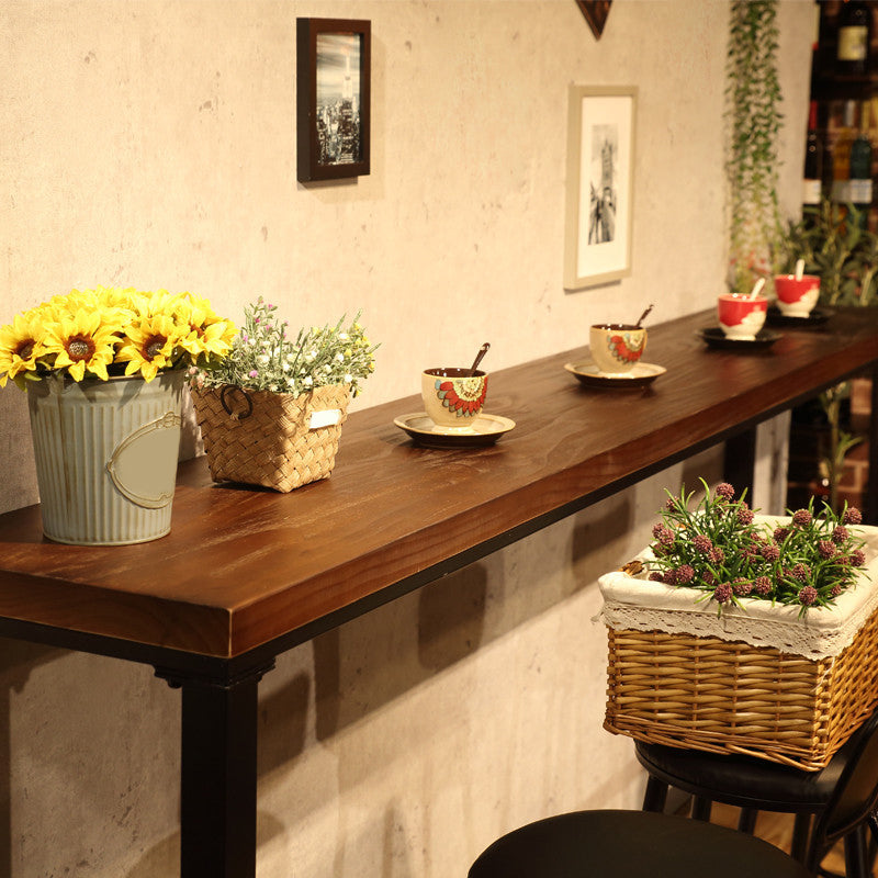 Industrial 1/2/6/11 Pieces Bar Stool and Table Set Rectangle Wood Counter Height Set