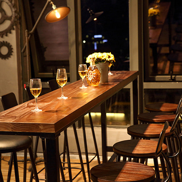 Industrial 1/2/6/11 Pieces Bar Stool and Table Set Rectangle Wood Counter Height Set