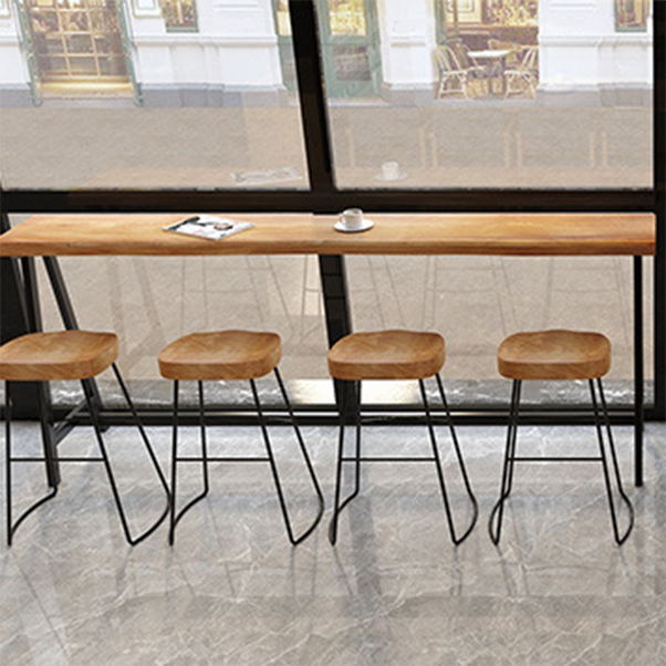 Luxurious Solid Wood Bar Table Set 1/4/5/9 Pieces Counter Table with Backless Stools