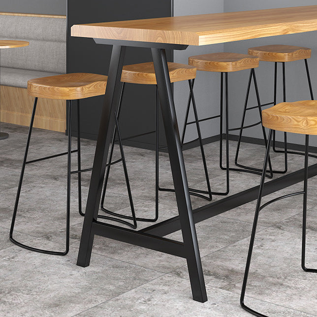 Luxurious Solid Wood Bar Table Set 1/4/5/9 Pieces Counter Table with Backless Stools