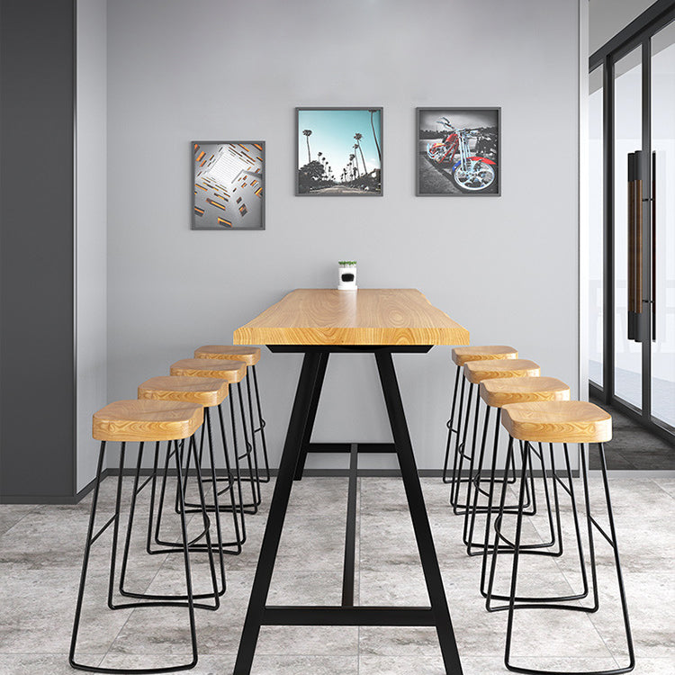 Luxurious Solid Wood Bar Table Set 1/4/5/9 Pieces Counter Table with Backless Stools