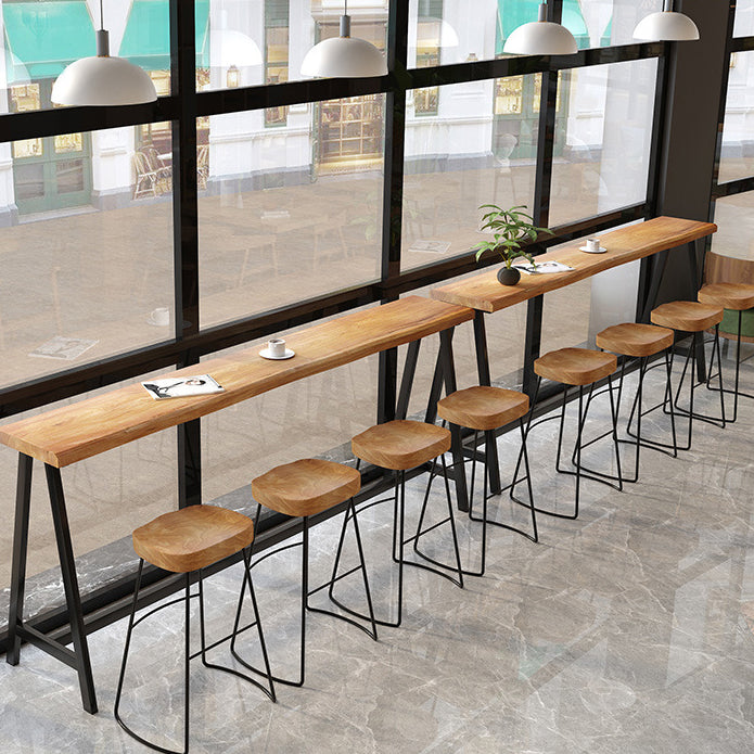 Luxurious Solid Wood Bar Table Set 1/4/5/9 Pieces Counter Table with Backless Stools