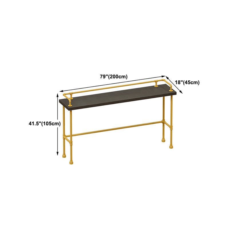 Trestle Rectangle Counter Set 1/2/4 Pieces Industrial Metal and Wood Pub Dining Set