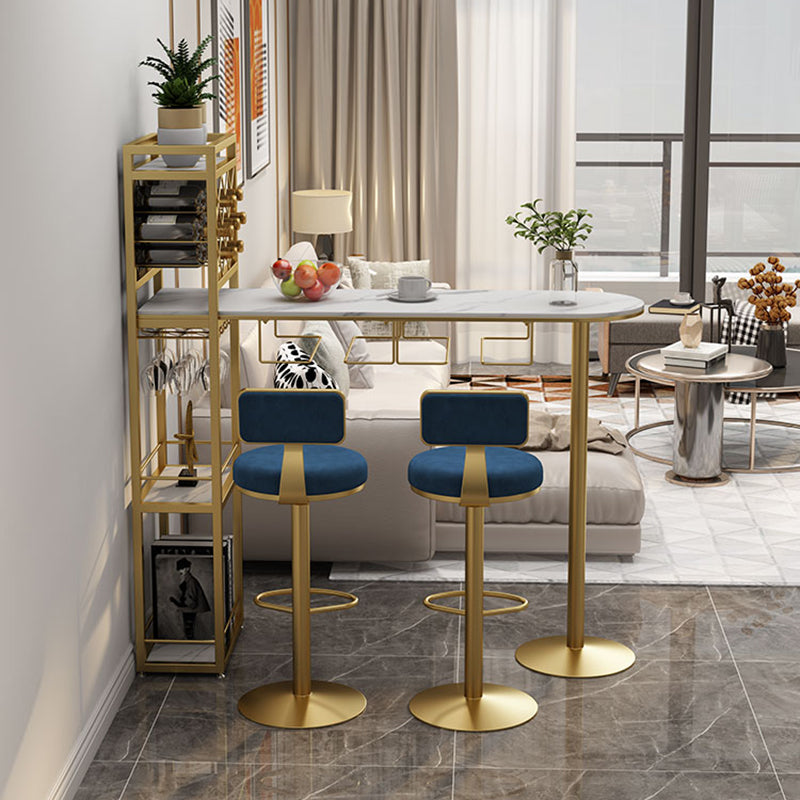 Modern 1/3 Pieces Bar Table Set Stone Counter Table with Stools for Kitchen