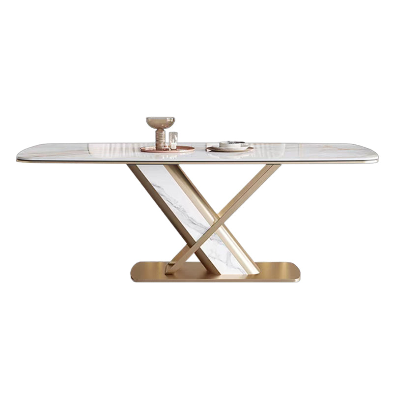 Luxurious Sintered Stone Top Dining Set Rectangle 1/4/5/6/7 Pieces Dinette Table Set