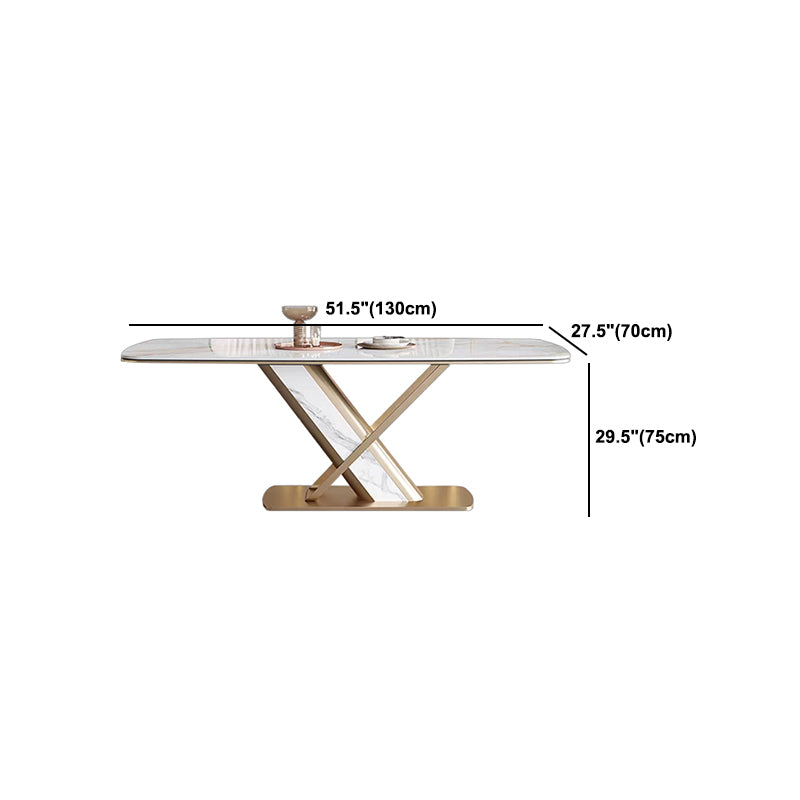 Luxurious Sintered Stone Top Dining Set Rectangle 1/4/5/6/7 Pieces Dinette Table Set