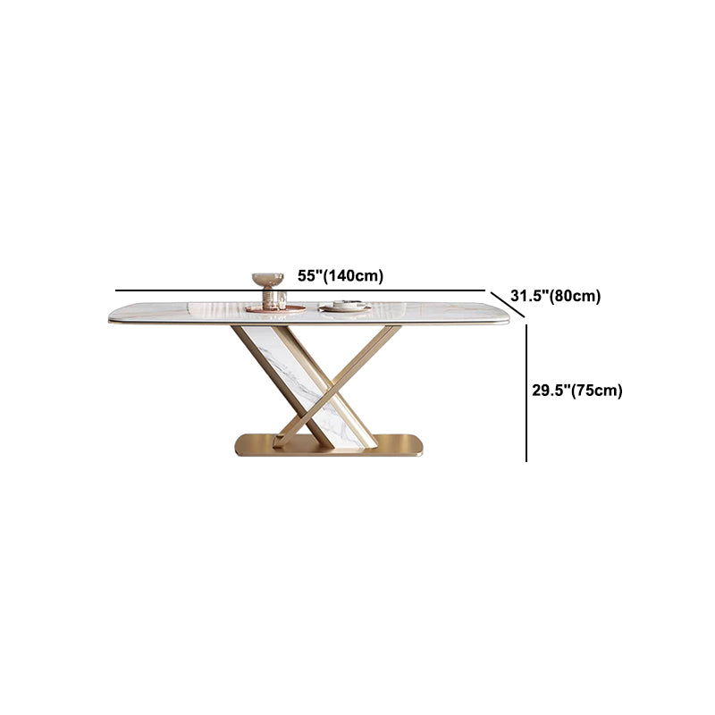Luxurious Sintered Stone Top Dining Set Rectangle 1/4/5/6/7 Pieces Dinette Table Set