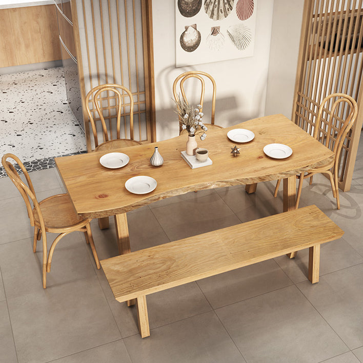 Modern Rectangle Dining Set 1/2/4/5/6 Pieces Solid Wood Legs Indoor Dinette Set