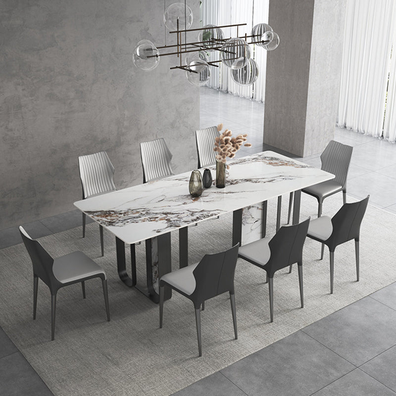 Nordic Sintered Stone Top Dining Set Rectangle 1/3/4/5/6/9 Pieces Dining Room Table Set