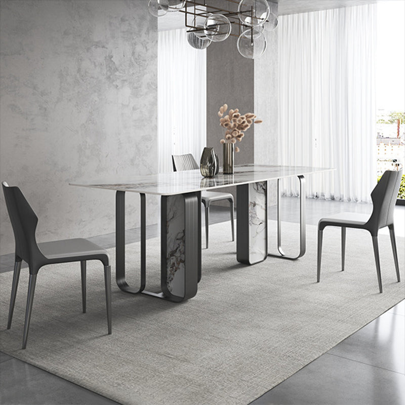 Nordic Sintered Stone Top Dining Set Rectangle 1/3/4/5/6/9 Pieces Dining Room Table Set