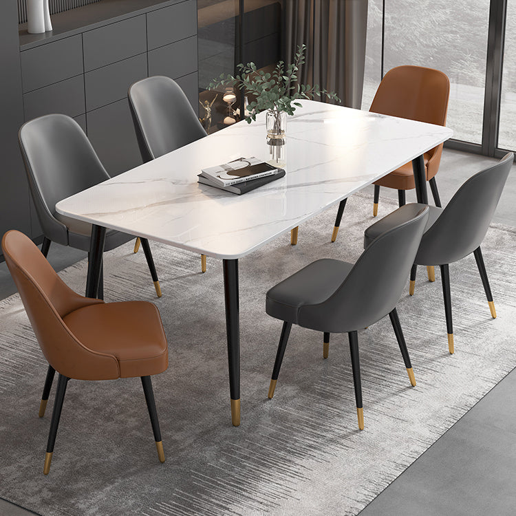 Modern 1/2/5/7 Pieces Dining Set Rectangle Stone Dining Table for Kitchen Dining Room