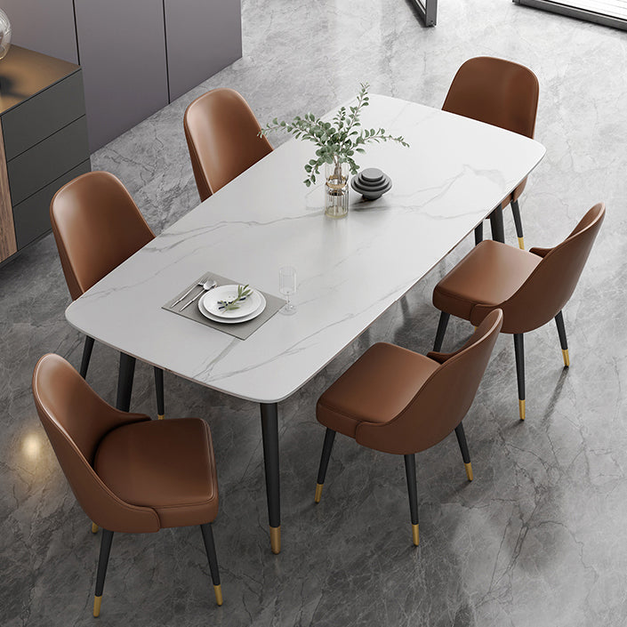 Modern 1/2/5/7 Pieces Dining Set Rectangle Stone Dining Table for Kitchen Dining Room