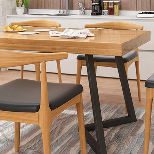 Industrial Natural Dining Set Rectangle 1/2/4/5/6/7 Pieces Dinette Set