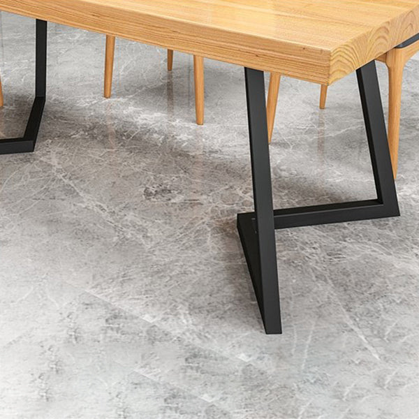 Industrial Natural Dining Set Rectangle 1/2/4/5/6/7 Pieces Dinette Set