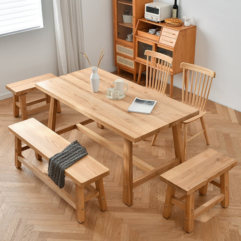 Modern 1/6 Pieces Dining Set Rectangle Pine Wood Dining Table for Dining Room kItchen