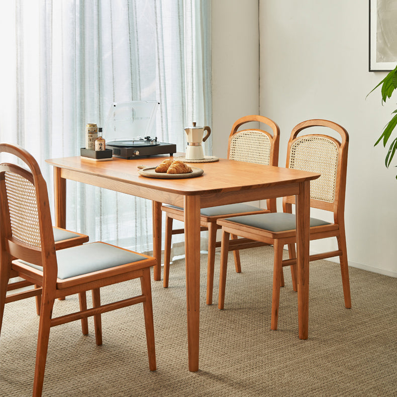 Solid Wood Dining Table Set 1/2/5/7 Pcs Rectangle Table with Side Chairs