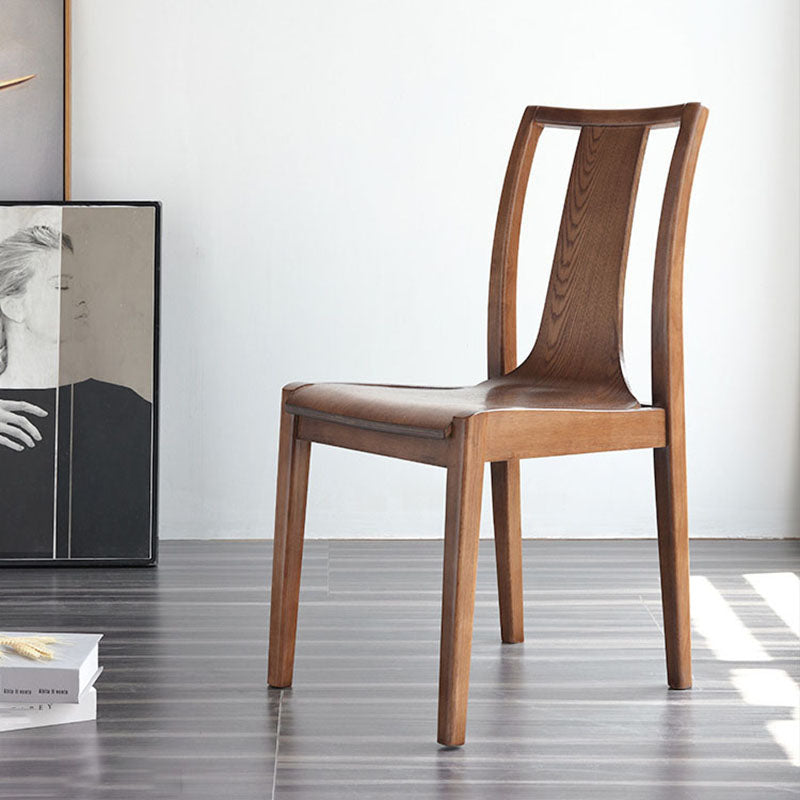 Scandinavian Wood Indoor-Outdoor Room Side Chair Slat Back Chair