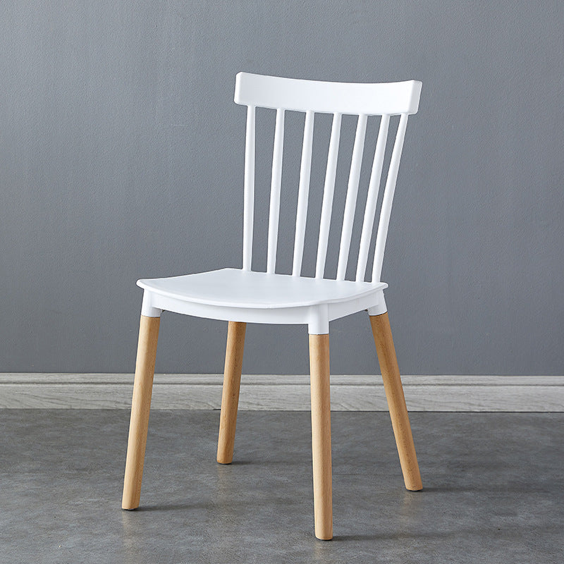 Contemporary Wood Indoor-Outdoor Room Side Chair Slat Back Chair
