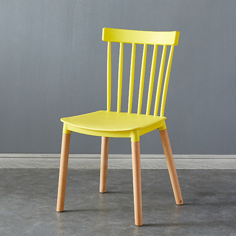 Contemporary Wood Indoor-Outdoor Room Side Chair Slat Back Chair