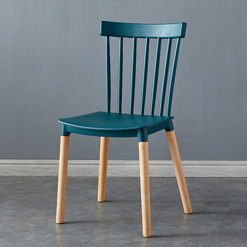 Contemporary Wood Indoor-Outdoor Room Side Chair Slat Back Chair