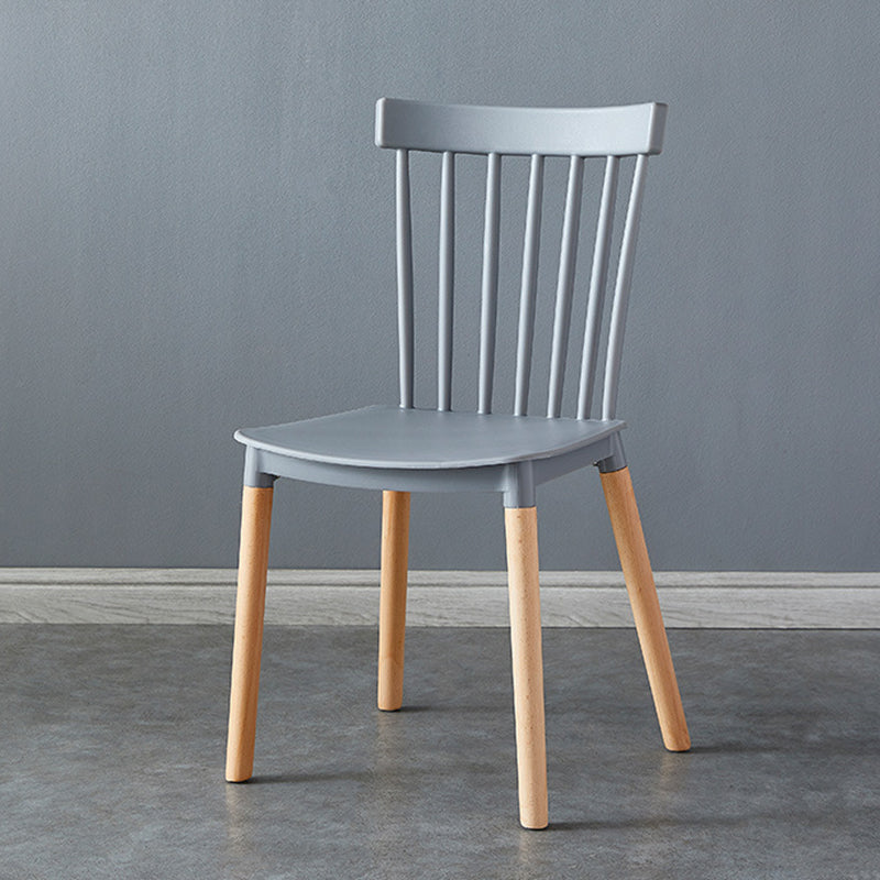 Contemporary Wood Indoor-Outdoor Room Side Chair Slat Back Chair