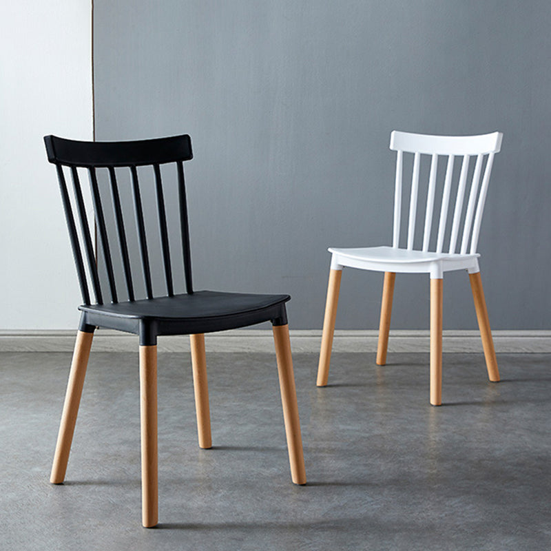 Contemporary Wood Indoor-Outdoor Room Side Chair Slat Back Chair