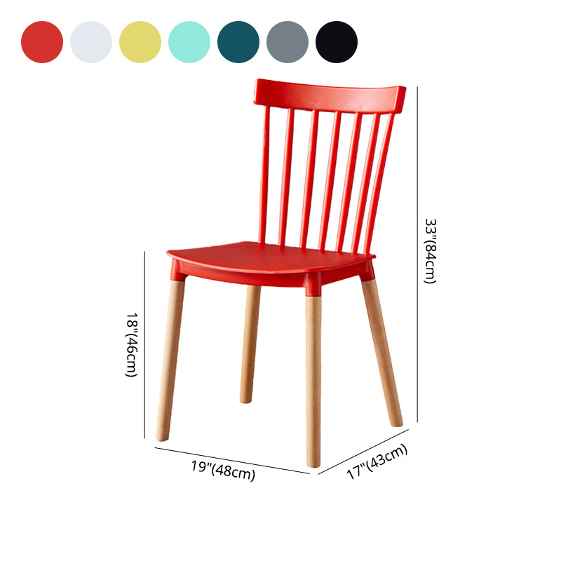 Contemporary Wood Indoor-Outdoor Room Side Chair Slat Back Chair
