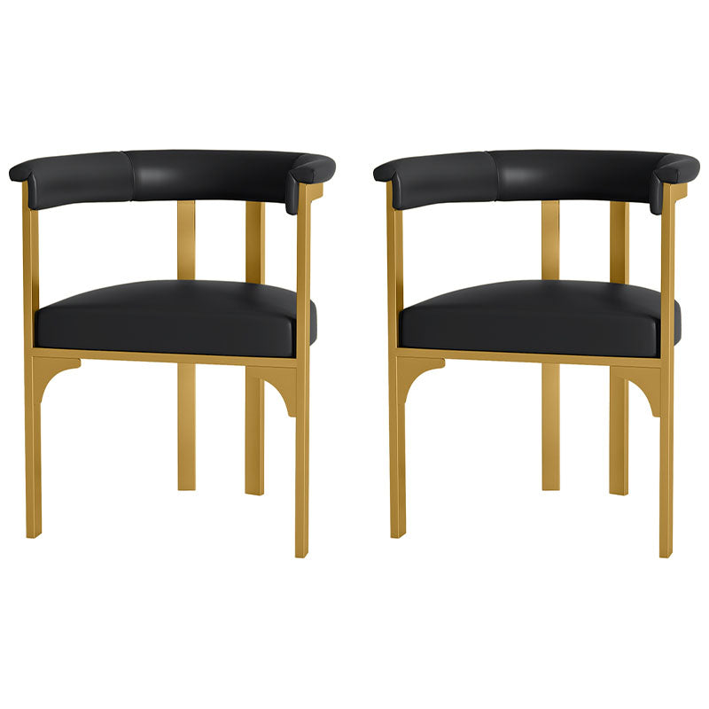 Glam Metal Dining Room Chair Armless Open Back Dining Side Chair for Restaurant Use