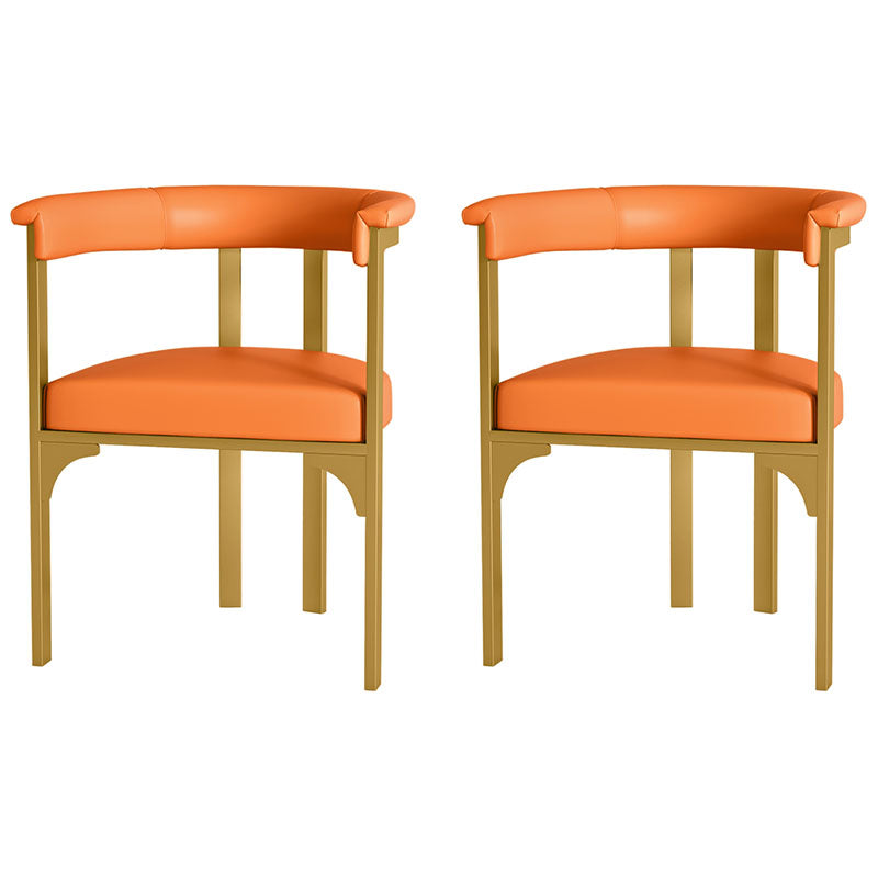 Glam Metal Dining Room Chair Armless Open Back Dining Side Chair for Restaurant Use