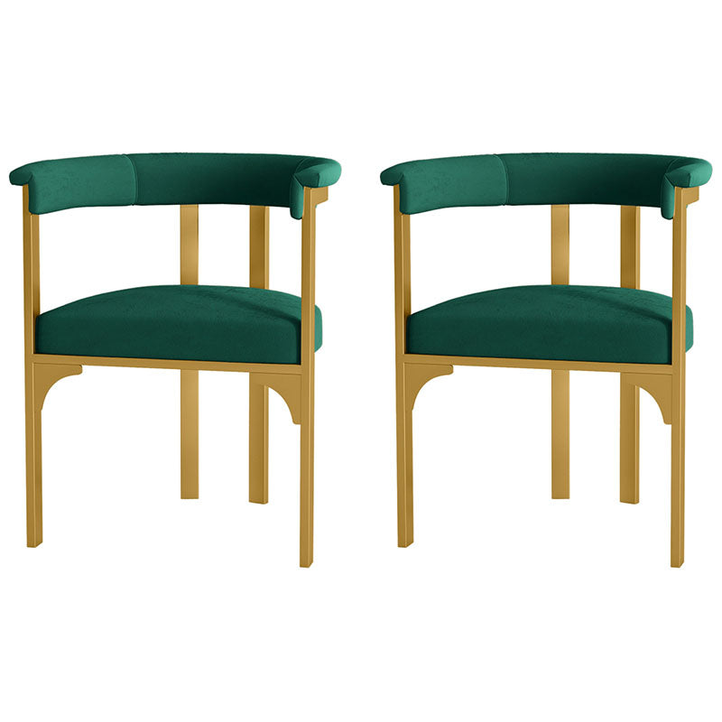 Glam Metal Dining Room Chair Armless Open Back Dining Side Chair for Restaurant Use